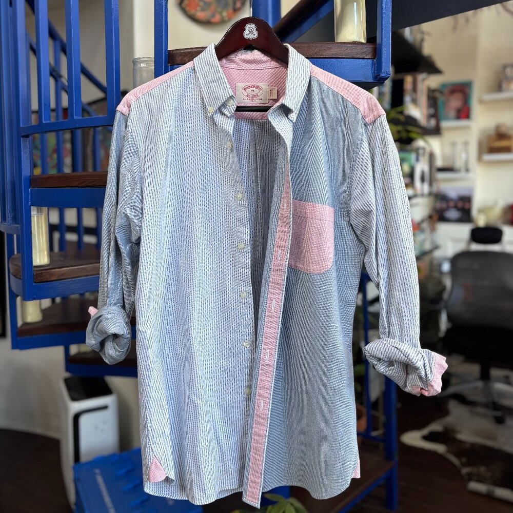 Brooks Brothers Patchwork Button Down Shirt Size … - image 1